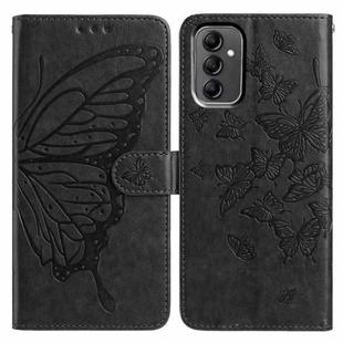 For Samsung Galaxy A14 Butterfly Flutter Pattern Embossed Leather Phone Case(Black)