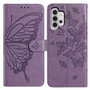 For Samsung Galaxy A32 4G Butterfly Flutter Pattern Embossed Leather Phone Case(Purple)