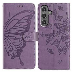 For Samsung Galaxy A36 Butterfly Flutter Pattern Embossed Leather Phone Case(Purple)