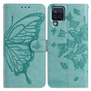 For Samsung Galaxy A42 5G Butterfly Flutter Pattern Embossed Leather Phone Case(Green)