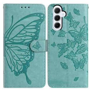 For Samsung Galaxy A55 Butterfly Flutter Pattern Embossed Leather Phone Case(Green)