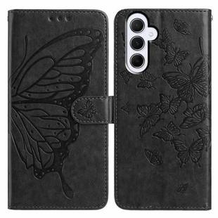 For Samsung Galaxy A55 Butterfly Flutter Pattern Embossed Leather Phone Case(Black)
