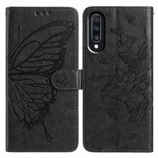 For Samsung Galaxy A70 Butterfly Flutter Pattern Embossed Leather Phone Case(Black)