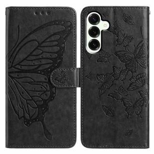 For Samsung Galaxy M16 Butterfly Flutter Pattern Embossed Leather Phone Case(Black)