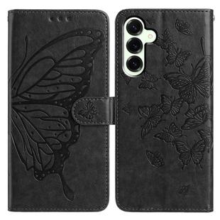 For Samsung Galaxy M36 5G Butterfly Flutter Pattern Embossed Leather Phone Case(Black)