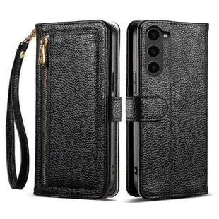 For Samsung Galaxy S23+ 5G ESEBLE E11 Colorful Litchi Pattern Zipper Wallet Leather Phone Case(Black)