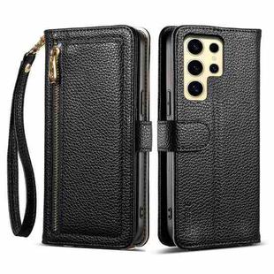 For Samsung Galaxy S23 Ultra 5G ESEBLE E11 Colorful Litchi Pattern Zipper Wallet Leather Phone Case(Black)