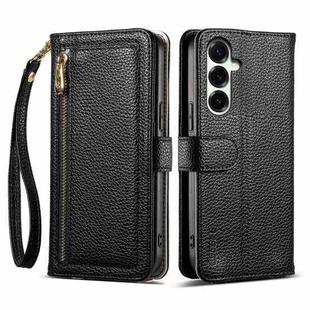 For Samsung Galaxy S23 FE 5G ESEBLE E11 Colorful Litchi Pattern Zipper Wallet Leather Phone Case(Black)