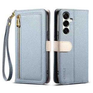 For Samsung Galaxy S23 FE 5G ESEBLE E11 Colorful Litchi Pattern Zipper Wallet Leather Phone Case(Sky Blue)