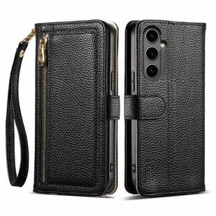 For Samsung Galaxy S24+ 5G ESEBLE E11 Colorful Litchi Pattern Zipper Wallet Leather Phone Case(Black)