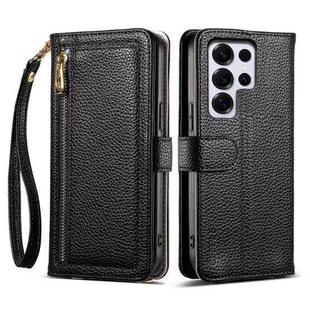 For Samsung Galaxy S25 Ultra 5G ESEBLE E11 Colorful Litchi Pattern Zipper Wallet Leather Phone Case(Black)