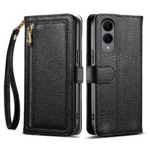 For Samsung Galaxy S25 Edge 5G ESEBLE E11 Colorful Litchi Pattern Zipper Wallet Leather Phone Case(Black)