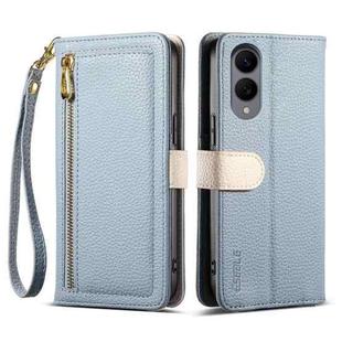 For Samsung Galaxy S25 Edge 5G ESEBLE E11 Colorful Litchi Pattern Zipper Wallet Leather Phone Case(Sky Blue)