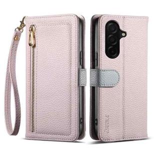 For Samsung Galaxy S25 FE 5G ESEBLE E11 Colorful Litchi Pattern Zipper Wallet Leather Phone Case(Light Purple)