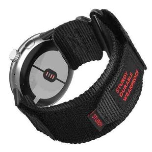For Google Pixel Watch 3 45mm xDfind Quick Release Nylon Hook And Loop Fastener Buckle Watch Band(Black)