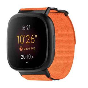 For Fitbit Versa 4 / 3 / Sense 2 / 1 xDfind Quick Release Nylon Hook And Loop Fastener Buckle Watch Band(Orange)