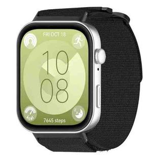 For Huawei Watch Fit3 / Fit4 / Fit4 Pro xDfind Quick Release Nylon Hook And Loop Fastener Buckle Watch Band(Black)