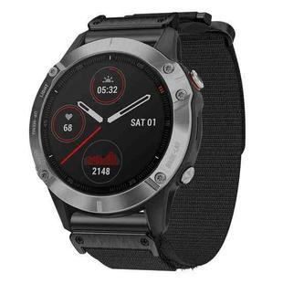 For Garmin Fenix 8/7/6/5 22mm xDfind Quick Release Nylon Hook And Loop Fastener Buckle Watch Band(Black)