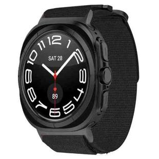 For Samsung Galaxy Watch Ultra 47mm xDfind Quick Release Nylon Hook And Loop Fastener Buckle Watch Band(Black)