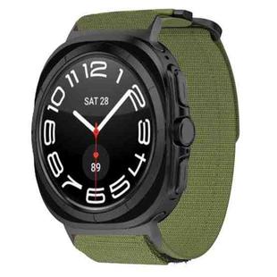 For Samsung Galaxy Watch Ultra 47mm xDfind Quick Release Nylon Hook And Loop Fastener Buckle Watch Band(Green)