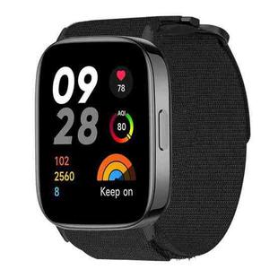 For Xiaomi Redmi Watch 3 Active / Lite xDfind Quick Release Nylon Hook And Loop Fastener Buckle Watch Band(Black)