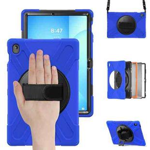 For Samsung Galaxy Tab S10 FE+ Rotatable Kickstand Grip Heavy Duty Hard Rugged Tablet Case(Blue)