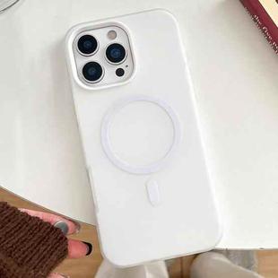 For iPhone 16 Pro Skin Feel MagSafe Magnetic PC Hybrid TPU Phone Case(White)