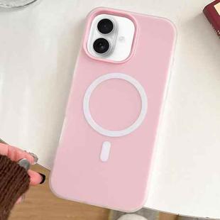For iPhone 16 Skin Feel MagSafe Magnetic PC Hybrid TPU Phone Case(Light Pink)