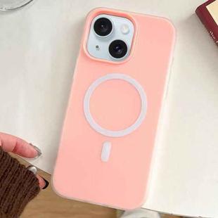 For iPhone 15 Plus Skin Feel MagSafe Magnetic PC Hybrid TPU Phone Case(Pink)