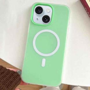 For iPhone 15 Plus Skin Feel MagSafe Magnetic PC Hybrid TPU Phone Case(Green)