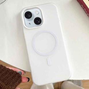 For iPhone 15 Skin Feel MagSafe Magnetic PC Hybrid TPU Phone Case(White)