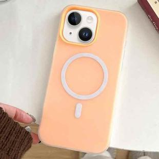 For iPhone 14 Plus Skin Feel MagSafe Magnetic PC Hybrid TPU Phone Case(Orange)