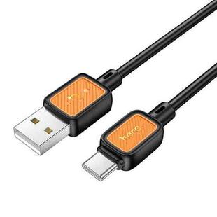 hoco X108 Benefit 1m 60W Silicone 3A Fast Charging Data Cable, Interface:USB to Type-C(Black)