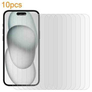 For iPhone 15 / 15 Pro 10pcs xDfind 0.26mm 9H 2.5D Middle Aluminum Tempered Glass Film