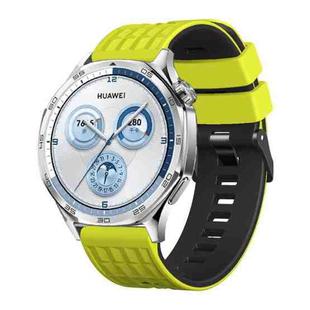 22mm Angular Two Color Silicone Watch Band(Lime Black)