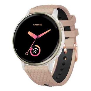 20mm Fish Scale Texture Two Color Silicone Watch Band(Apricot Black)