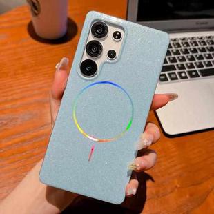 For Samsung Galaxy S25 Ultra 5G Glitter Powder Plating MagSafe IMD Full Coverage Phone Case(Blue)