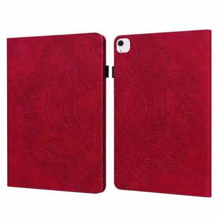 For iPad Air 13 2025 / 2024 Peacock Embossed Pattern Leather Tablet Case(Red)