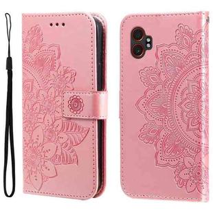 For Samsung Galaxy XCover7 Pro Seven-petal Flowers Embossing Leather Phone Case(Rose Gold)