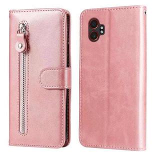 For Samsung Galaxy XCover7 Pro Fashion Calf Texture Zipper Leather Phone Case(Rose Gold)