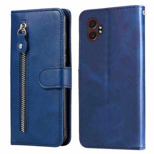 For Samsung Galaxy XCover7 Pro Fashion Calf Texture Zipper Leather Phone Case(Blue)