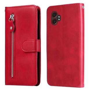 For Samsung Galaxy XCover7 Pro Fashion Calf Texture Zipper Leather Phone Case(Red)
