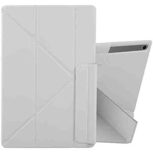 For Samsung Galaxy Tab S8+ / S7+ Fixed Buckle Magnetic Deformation Leather Tablet Case(Grey)
