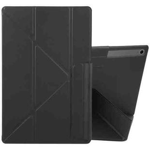For Samsung Galaxy Tab S8 / S7 Fixed Buckle Magnetic Deformation Leather Tablet Case(Black)