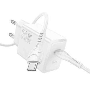 hoco N70 PD30W Type-C Single Port Charger with 1m 60W Type-C to Type-C Data Cable, Specification:EU Plug(White)