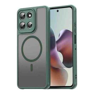 For Motorola Moto G66j 5G Fan Dun Series TPU Hybrid PC Frosted Magsafe Phone Case(Green)
