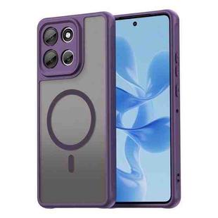 For Motorola Moto G100 Pro 5G Fan Dun Series TPU Hybrid PC Frosted Magsafe Phone Case(Purple)