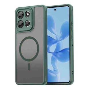 For Motorola Moto G86 5G Fan Dun Series TPU Hybrid PC Frosted Magsafe Phone Case(Green)