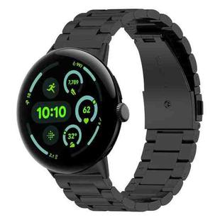 For Google Pixel Watch 3 45mm xDfind Three Beads Quick Release Metal Watch Band(Black)