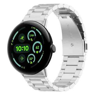 For Google Pixel Watch 3 45mm xDfind Three Beads Quick Release Metal Watch Band(Silver)